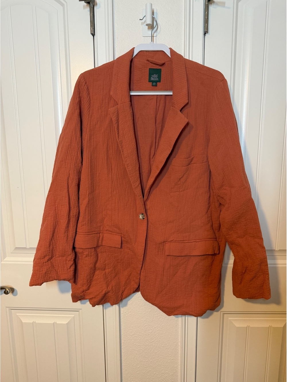 Wild fable, XXL linen gauze blazer, burnt orange